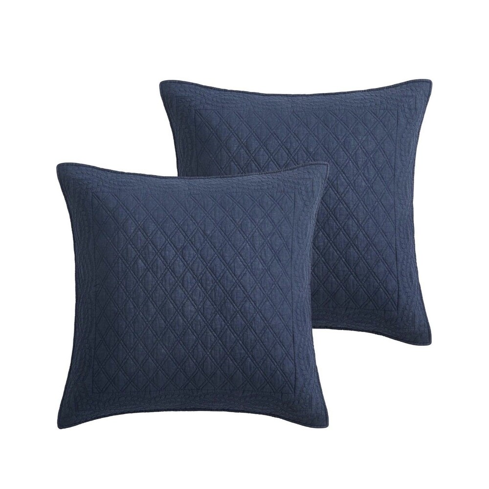 Levtex Home Euro Pillow Shams Navy Set Of 2